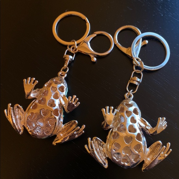 Rhinestone Frog Bag Charm / Keychain Pink OR Green - Picture 10 of 10